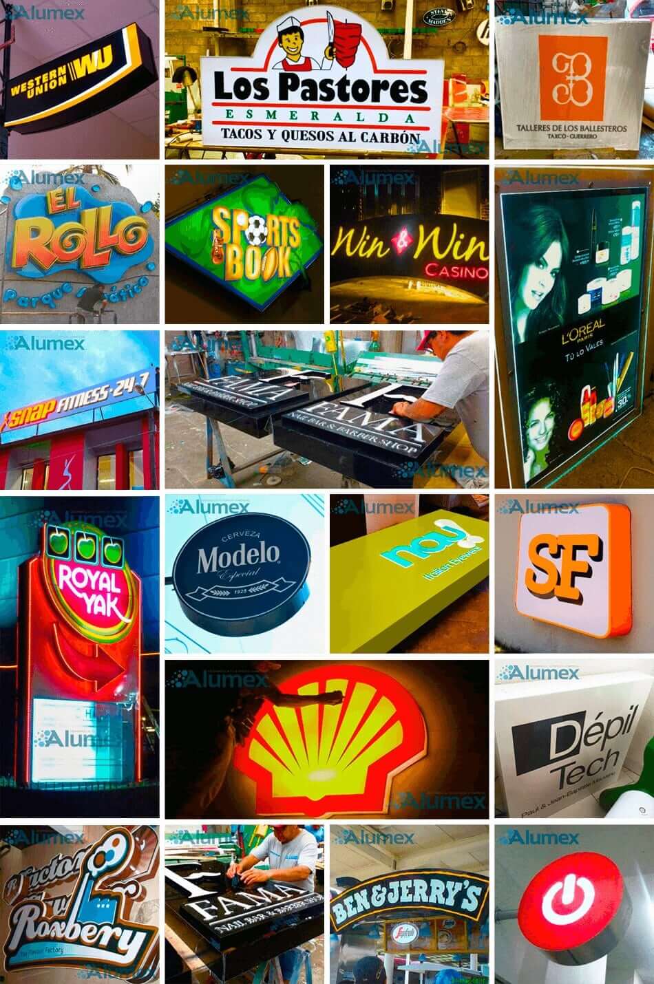 Cajas de luz 3D cajas luminosas espectacules anuncios brillantes cajas 3d cajas pymes cajas cajas luminosas 3d iluminacion led - Anuncios Luminosos De Mexico ALUMEX